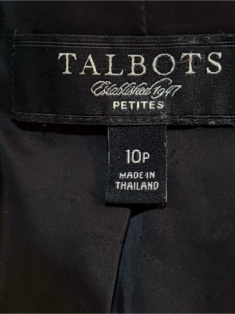 Talbots Petite Tweed Jacket Blazer Black White Fringe Trim Size 10P - Picture 6 of 7